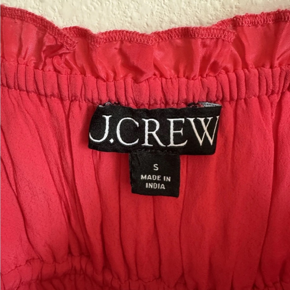J.Crew Crinkled ruffle-trim dress In Strawberry Sunrise Size S - Picture 4 of 6